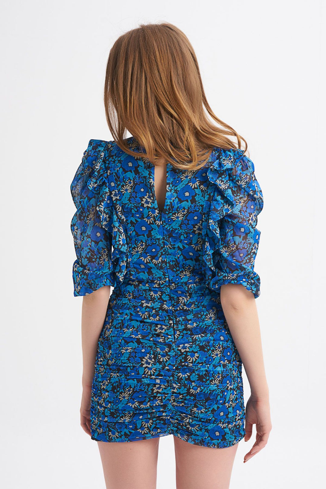 Patterned Gipeli Watermelon Sleeve Dress Sax