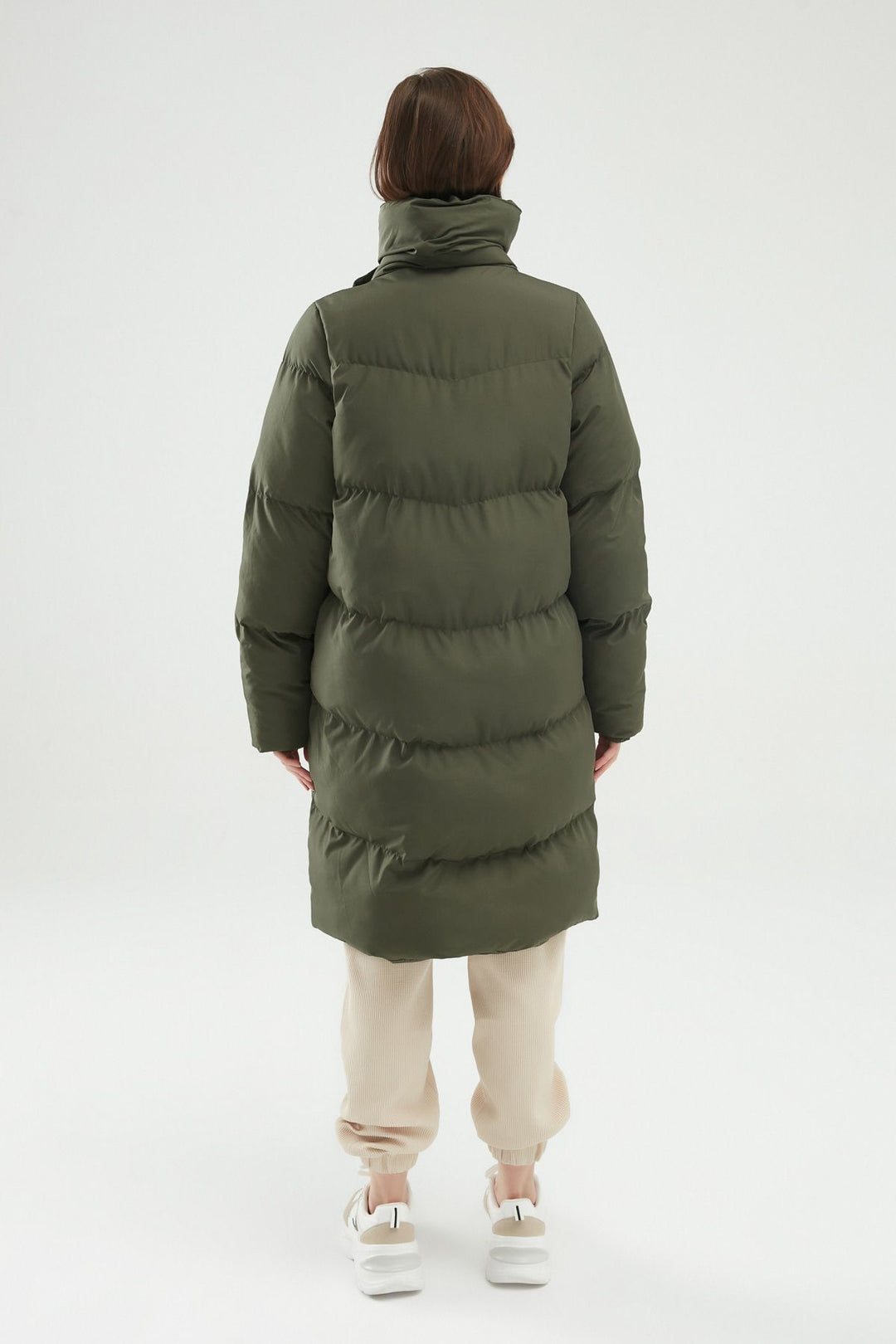 Double Breasted Inflatable Coat Khaki