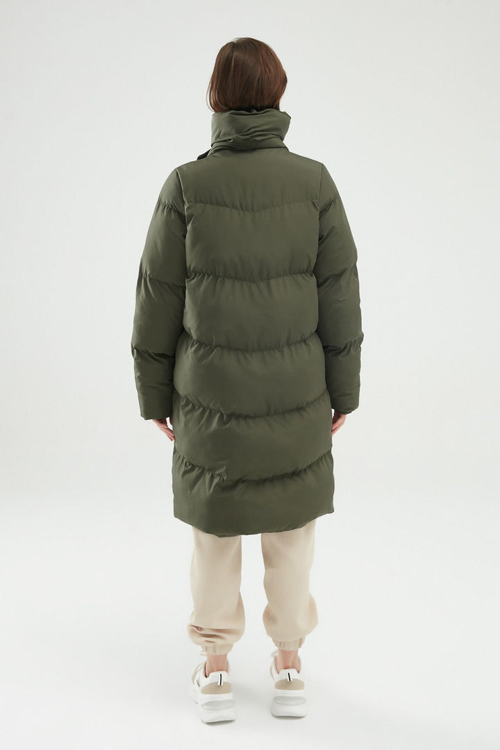 Double Breasted Inflatable Coat Khaki