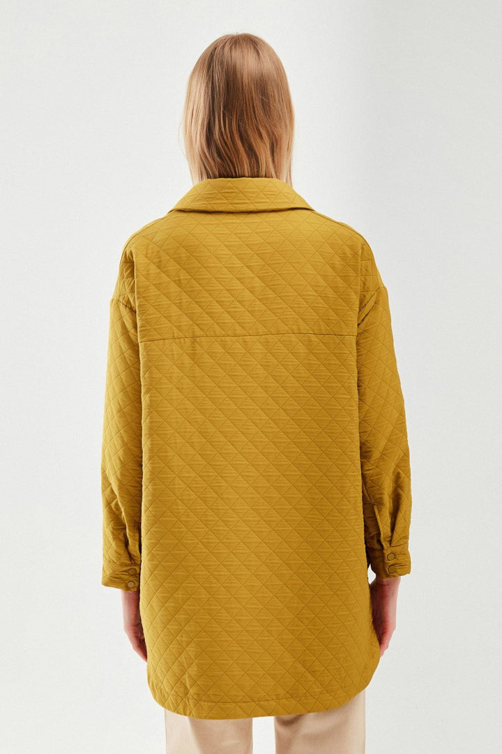 Oversize Kapitone Ceket Olive