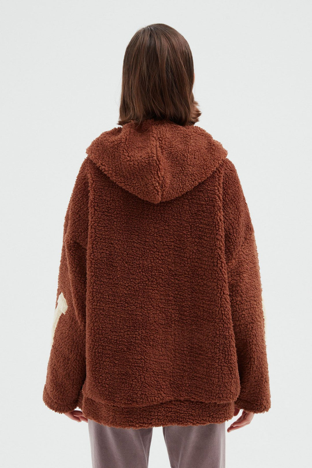 Kanguru Cepli Peluş Sweatshirt Kahverengi