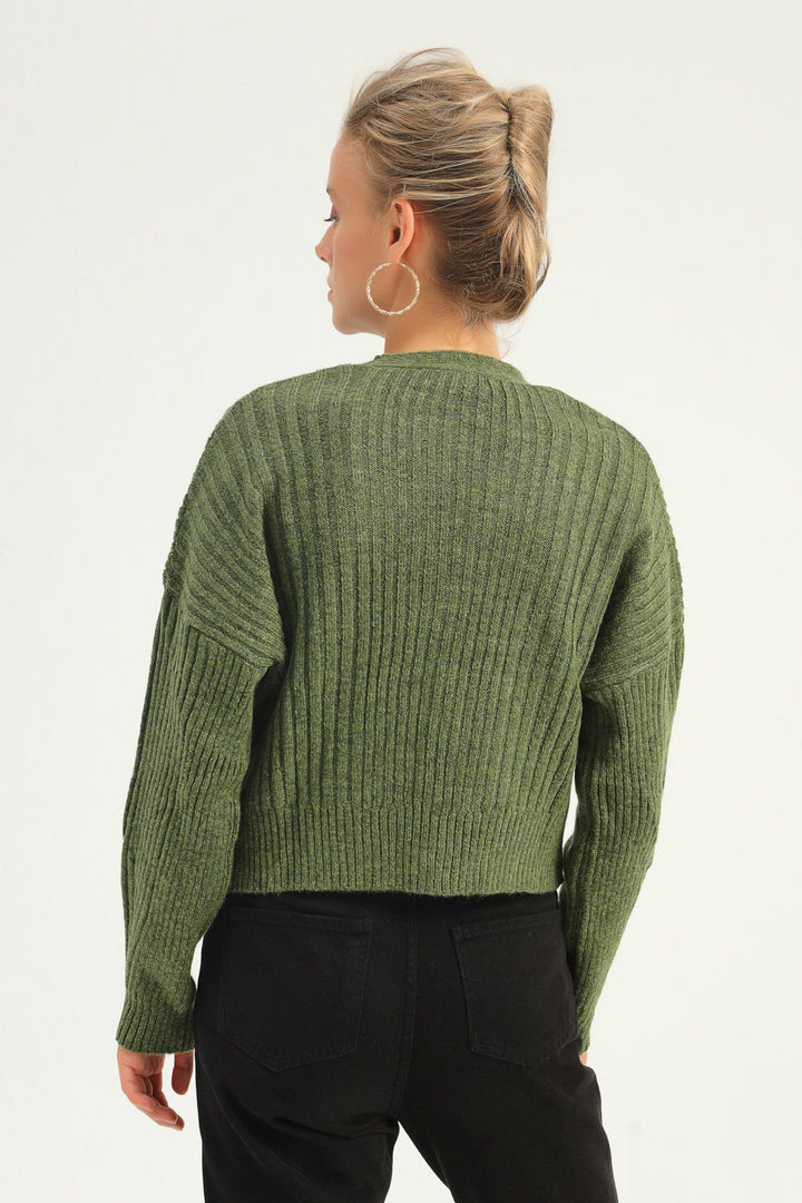 Buttoned Cardigan Khaki