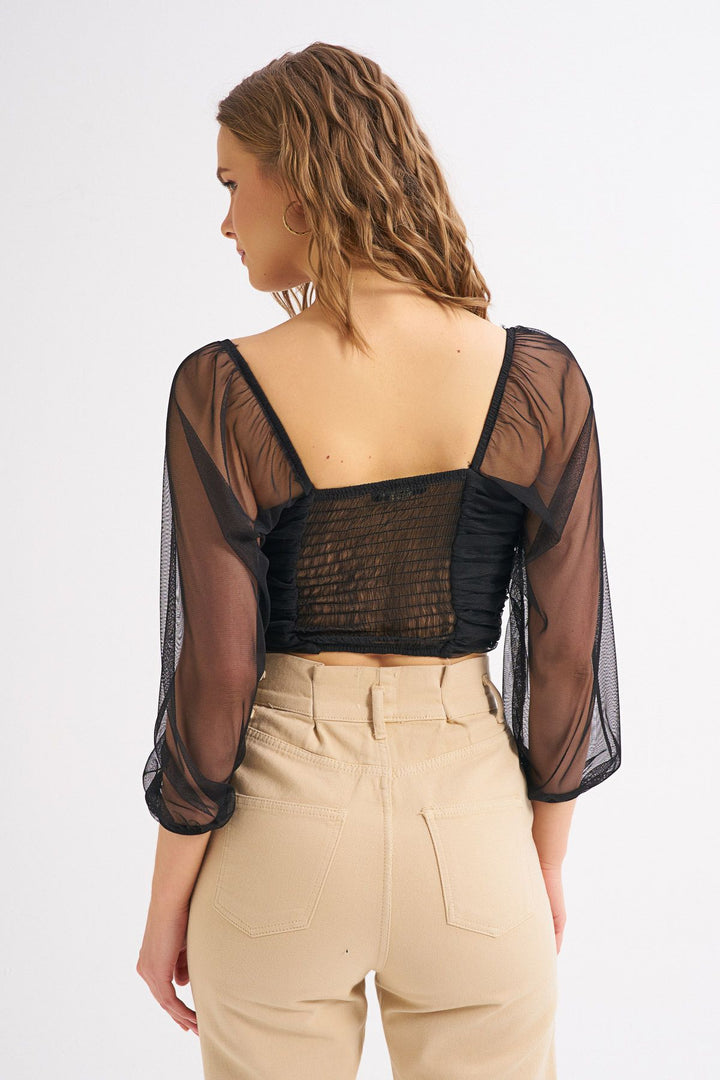 Gipeli Tulle Blouse Black