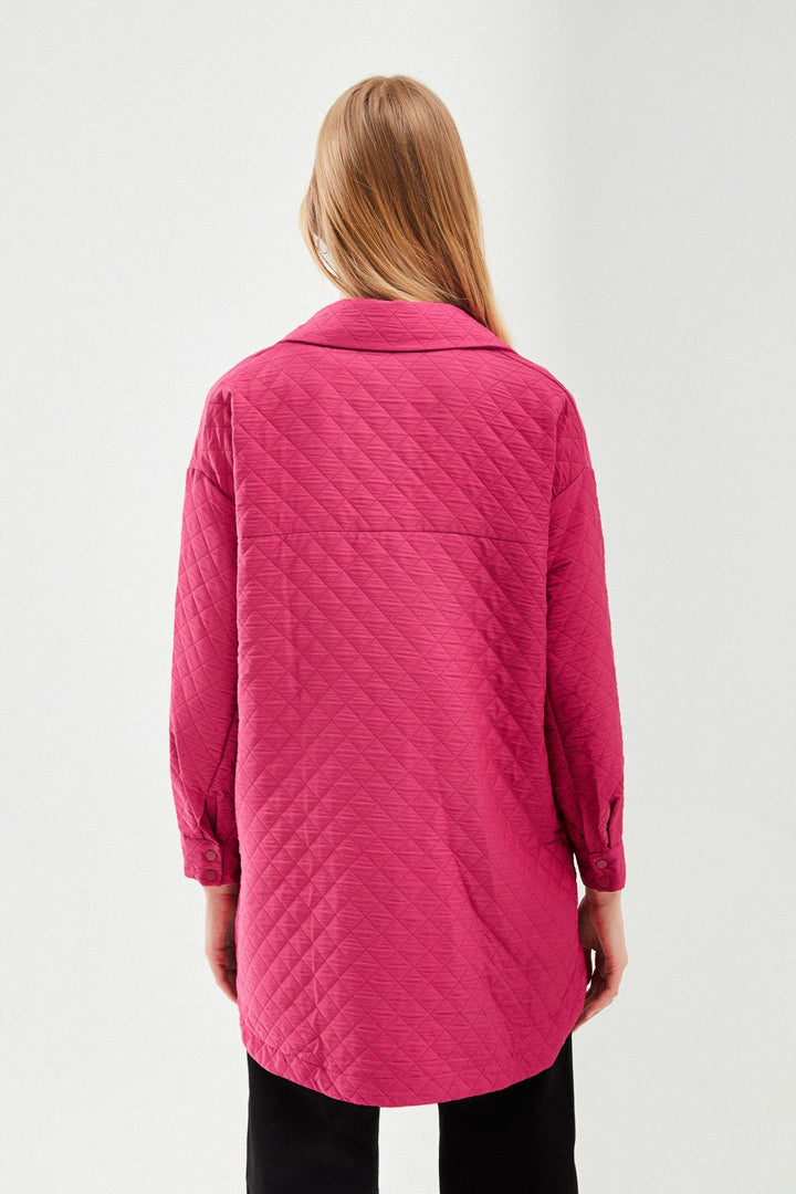 Oversize Kapitone Ceket Orkide