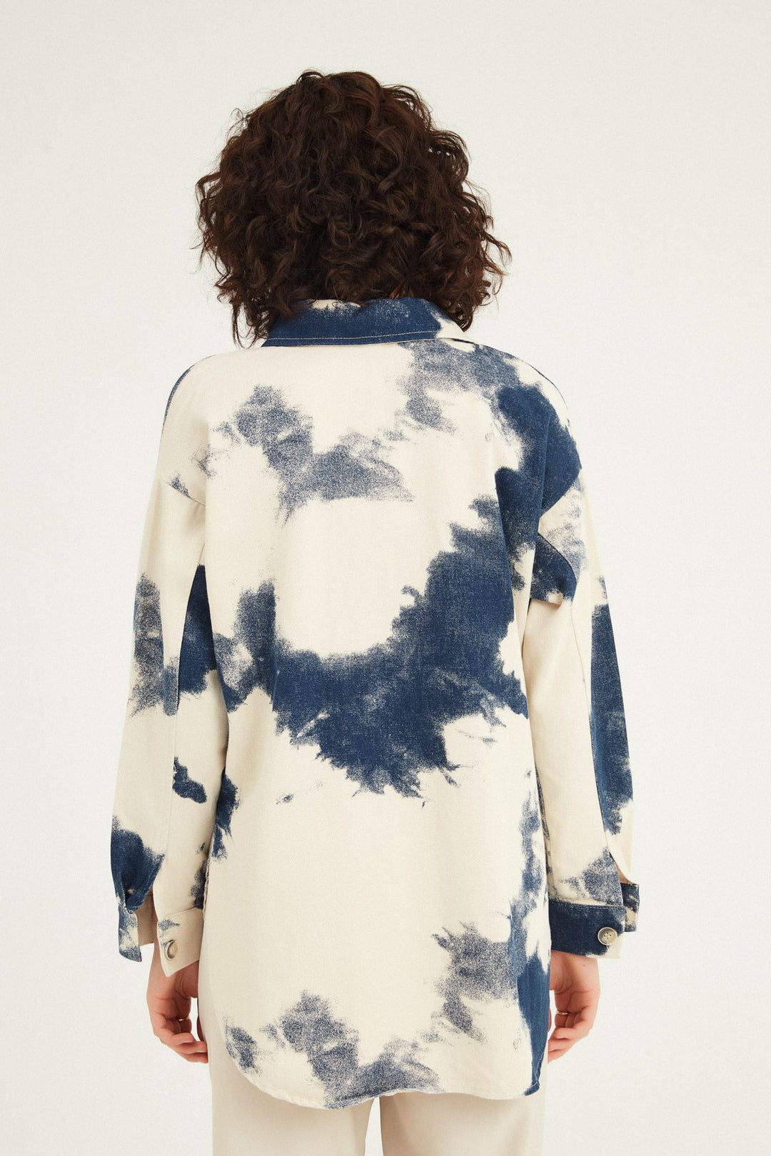 Patterned Pocket Gabardine Shirt Blue