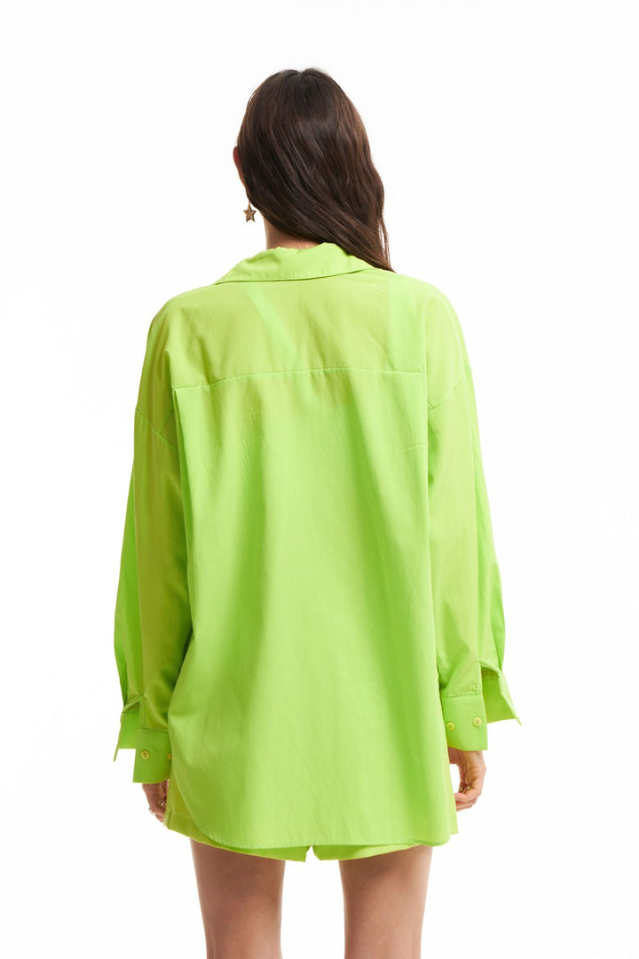 Oversize Gömlek Neon Yeşil