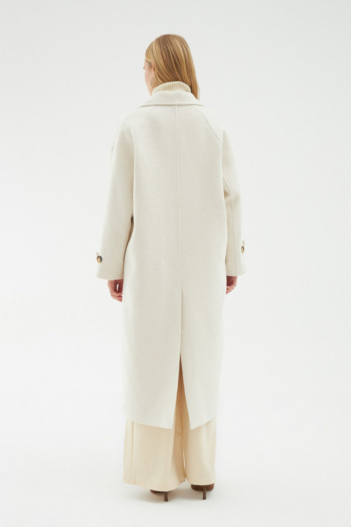 Pocket Long Oversize Coat White