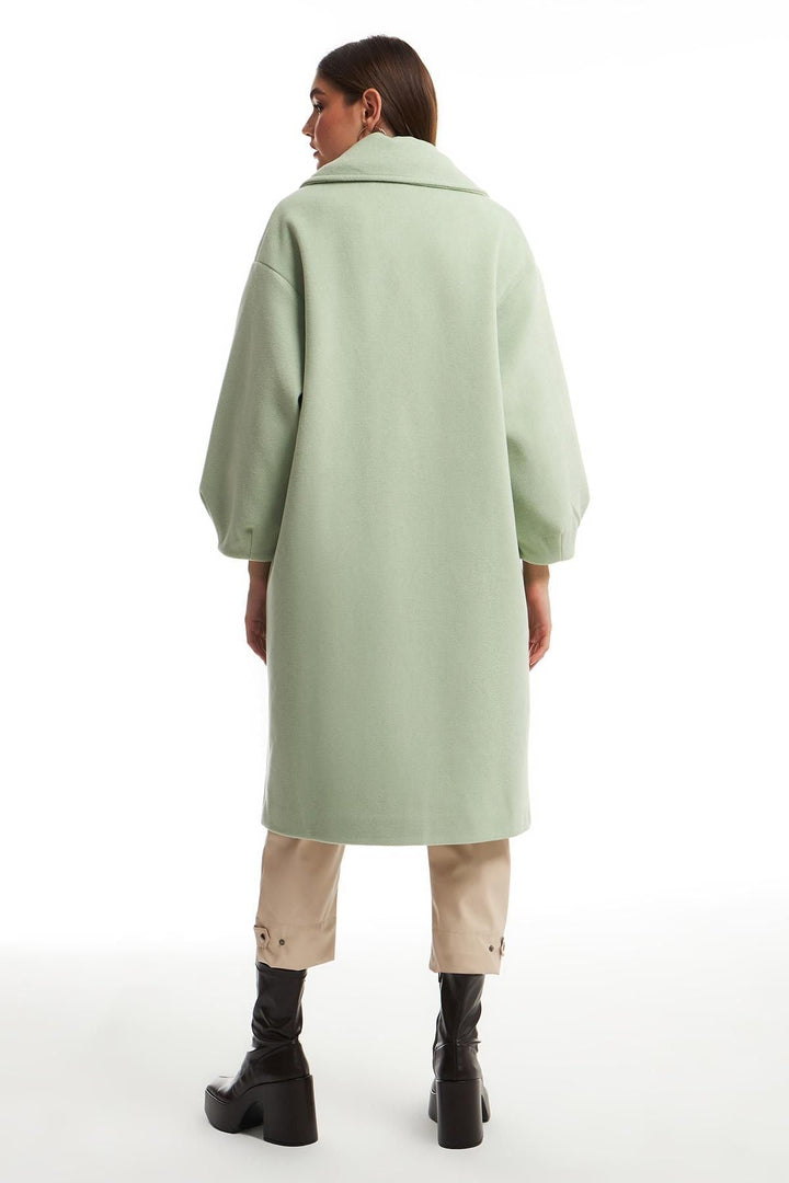 Double Breasted Collar Oversize Coat Mint