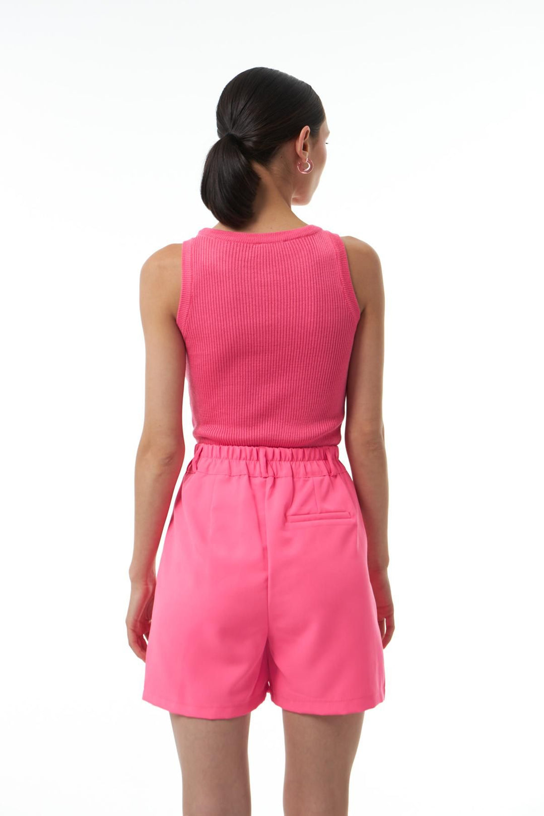 Elastic Waist Shorts Neon Pink