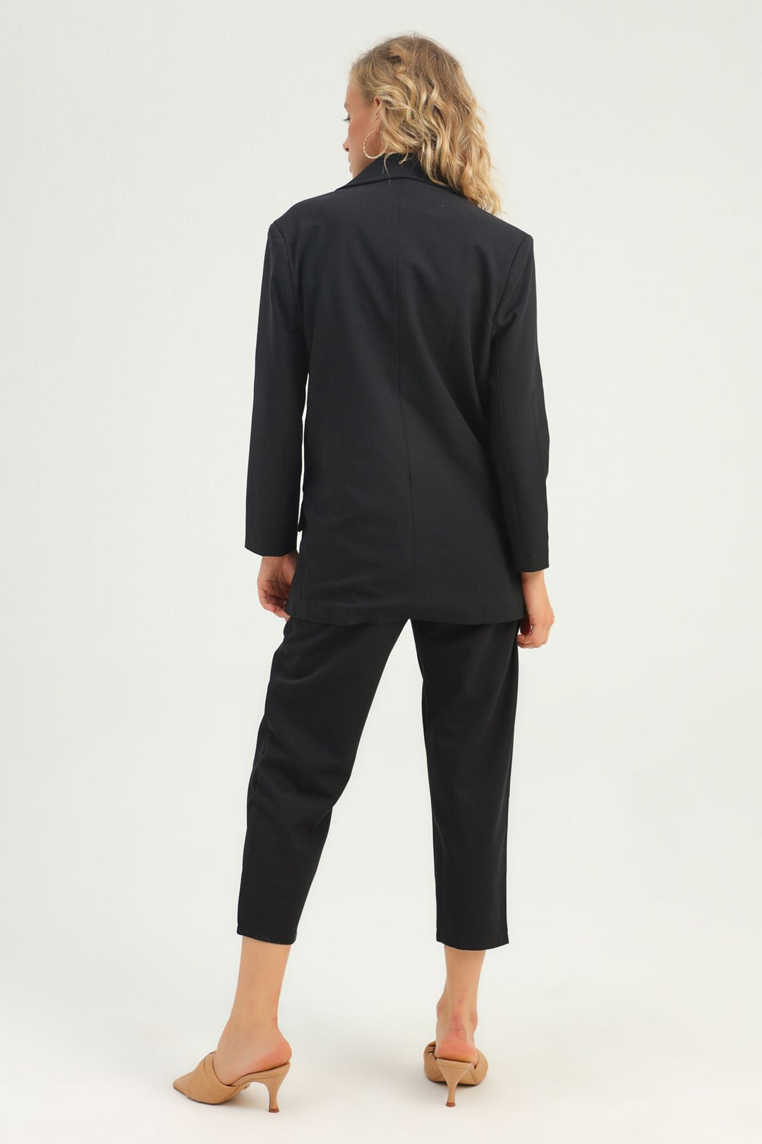 Double Breasted Blazer Jacket Black