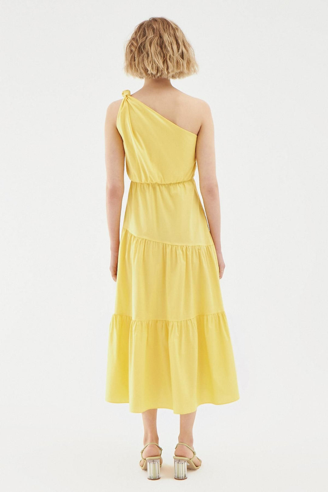 One Shoulder Long Dress Yellow