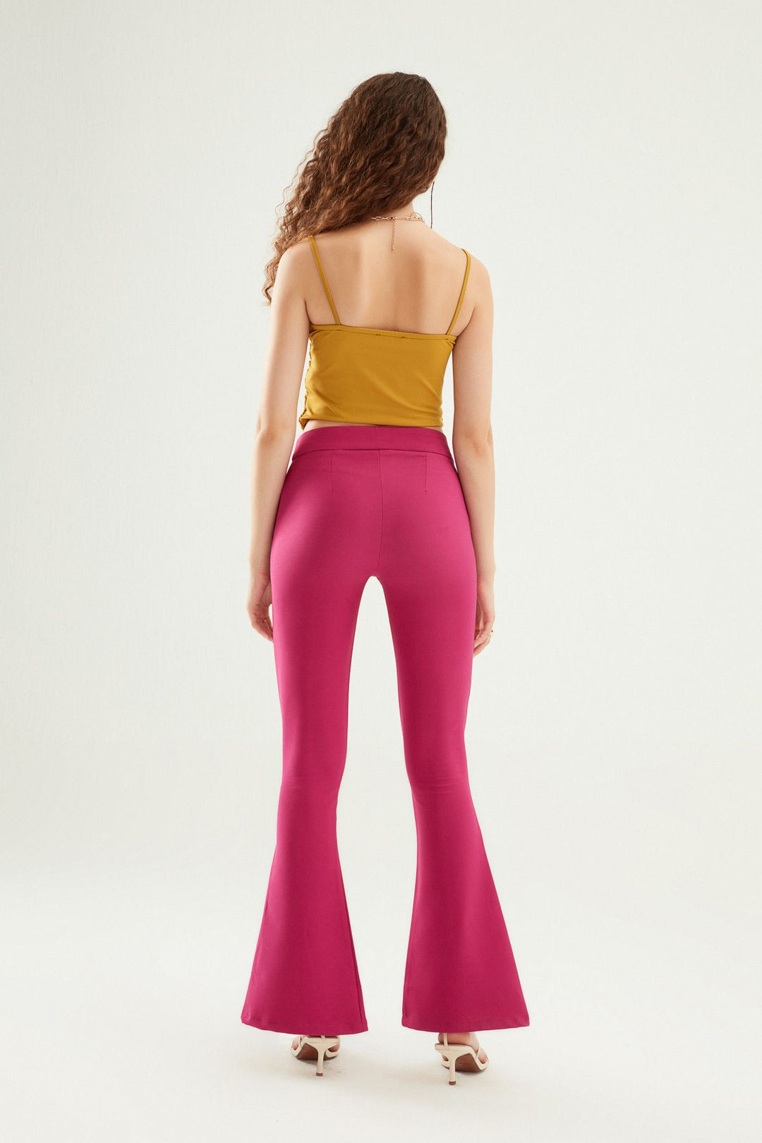 İspanyol Paça Yüksek Bel Pantolon Orkide