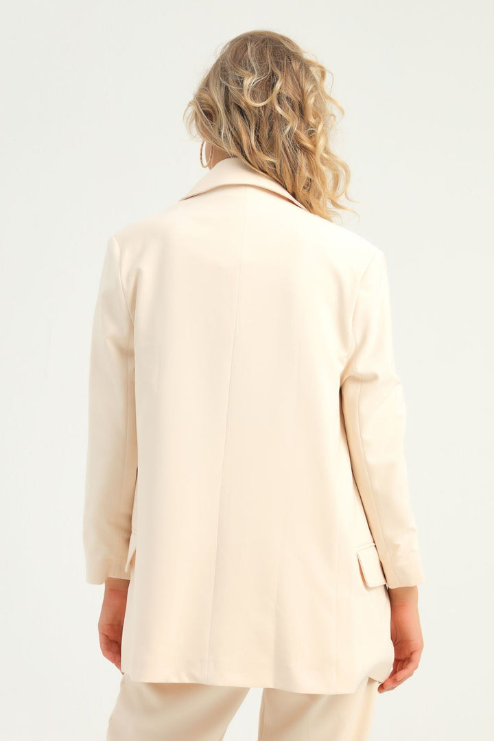Double Breasted Blazer Jacket Bone