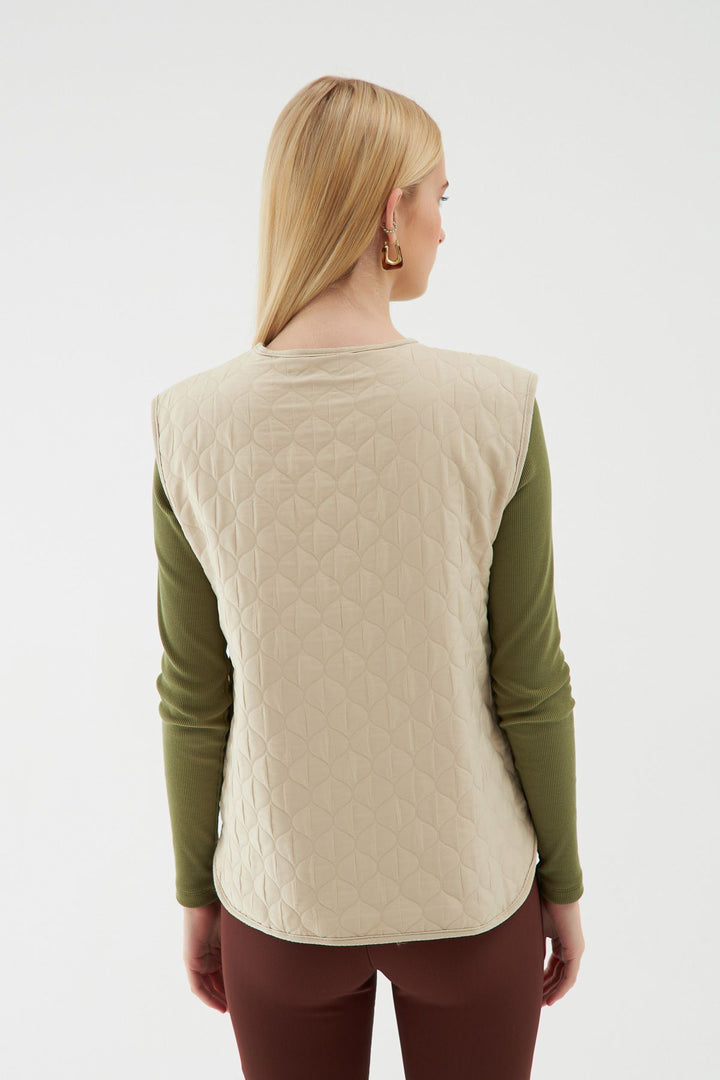 Pocket Quilted Vest Stone