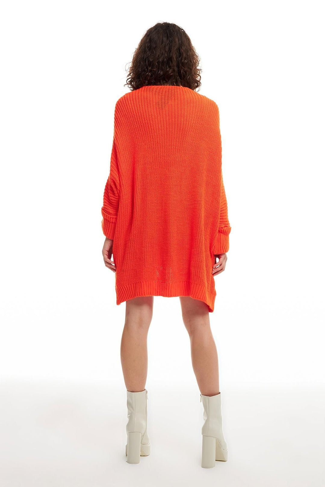 Oversize Pocket Cardigan Orange