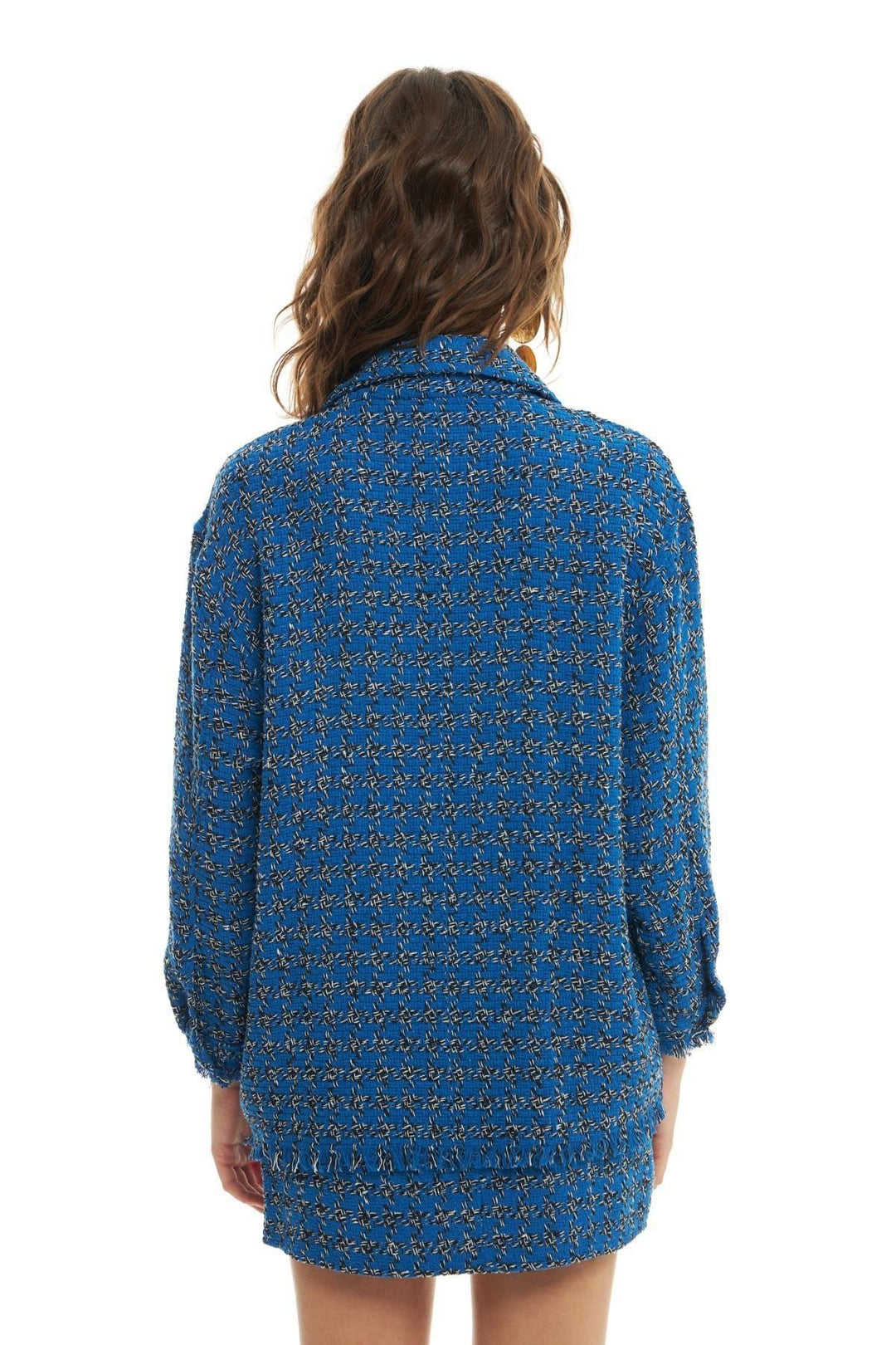 Tüylü Cepli Gömlek Koyu Mavi