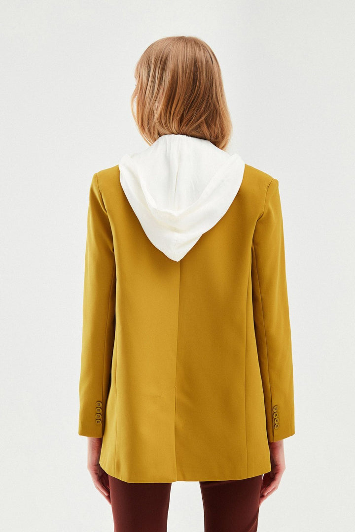 Hooded Blazer Jacket Olive