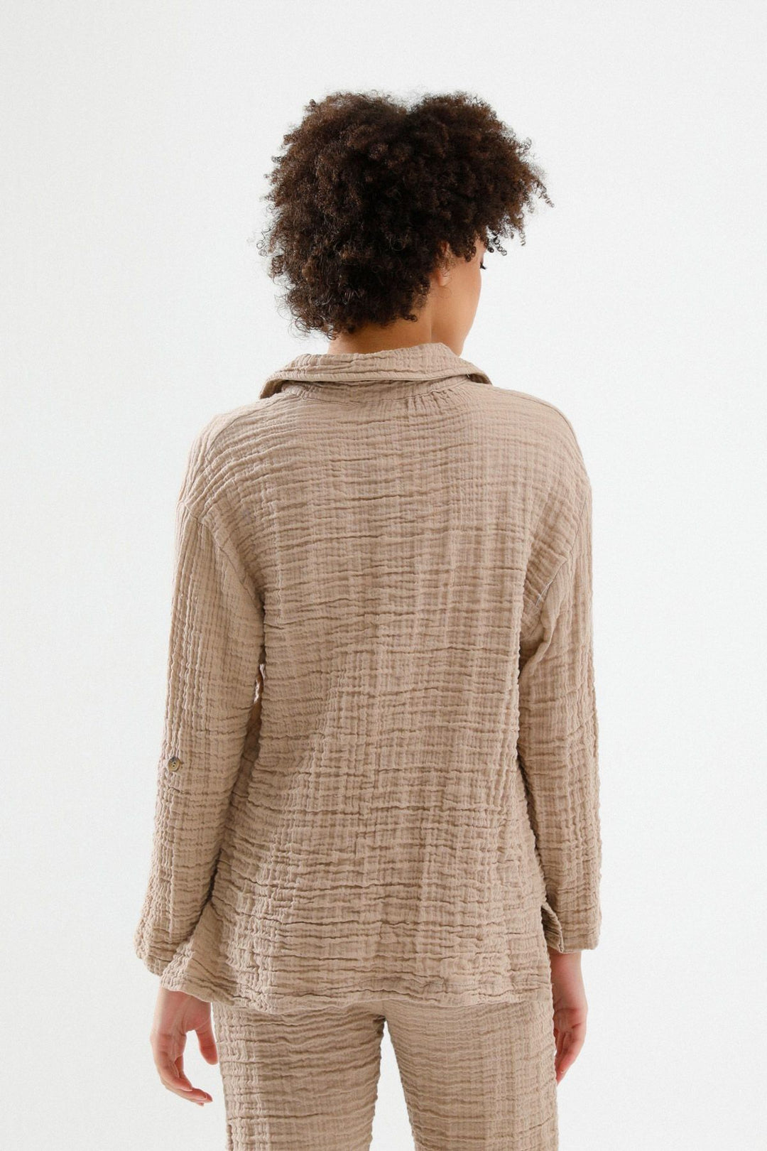 Uzun Kollu Gömlek Camel