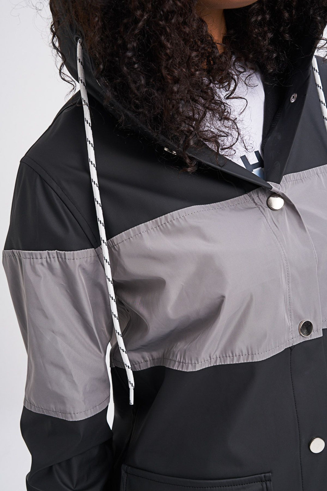 Hooded Pocket Raincoat Black