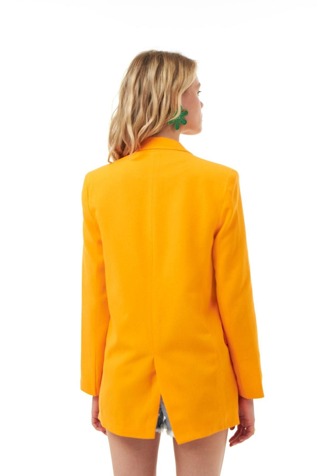 Keten Blazer Ceket Turuncu