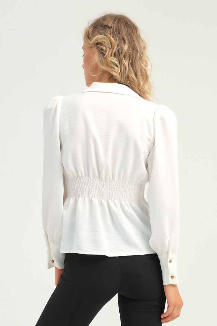 Waistcoat Double Breasted Buttoned Blouse Ecru