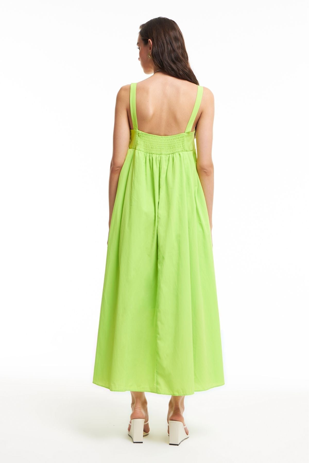 Strap Long Dress Neon Green