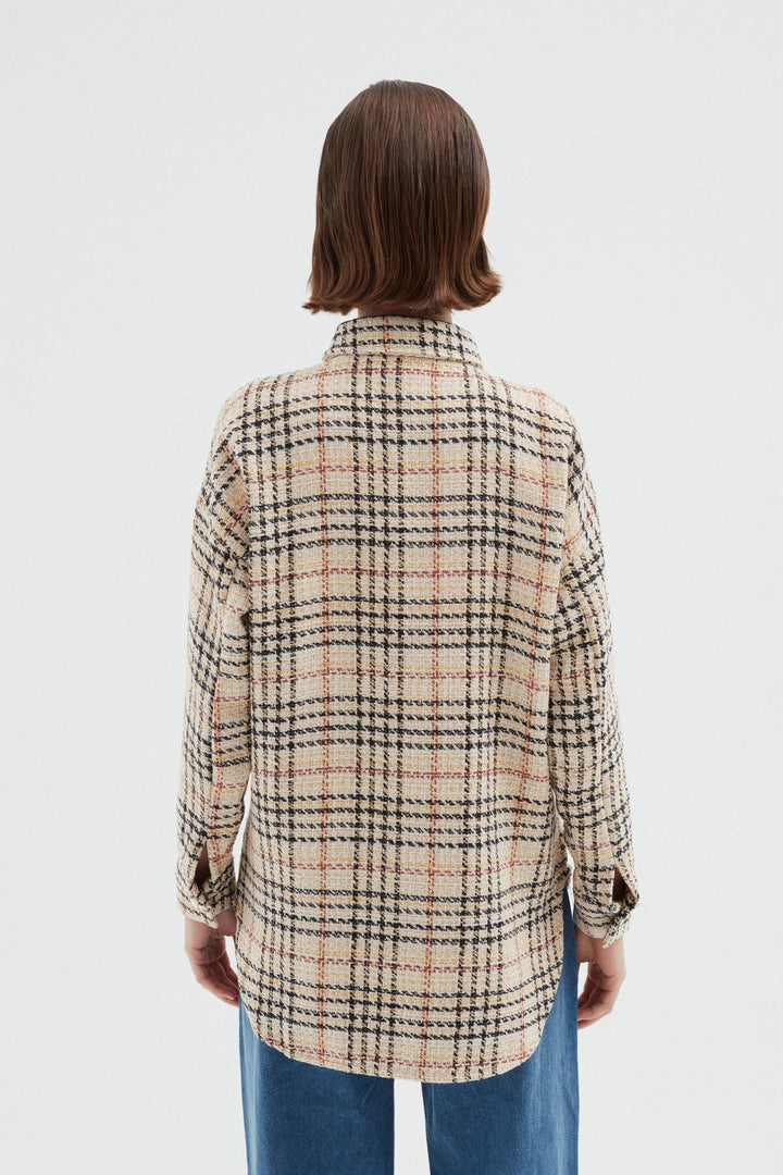 Striped Pocket Shirt Beige