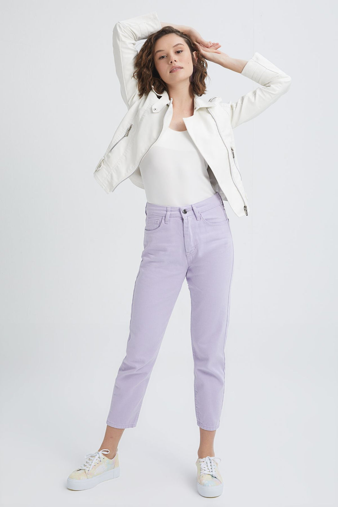 Biker Leather Jacket White