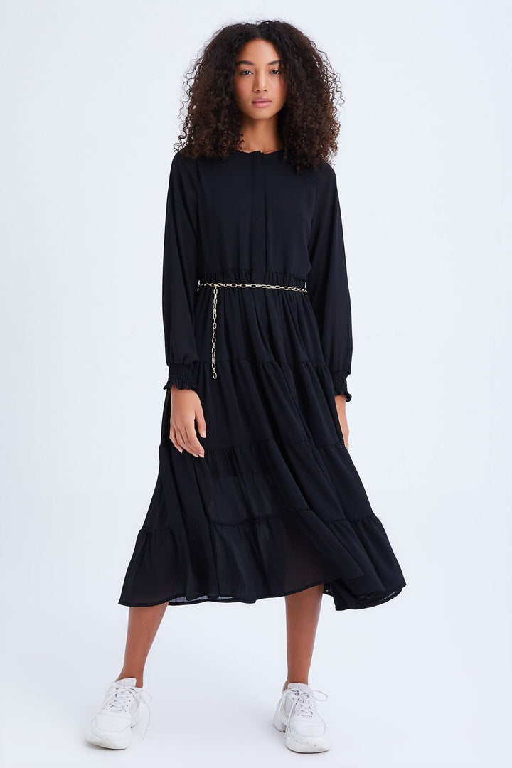 Chain Belt Dress Black