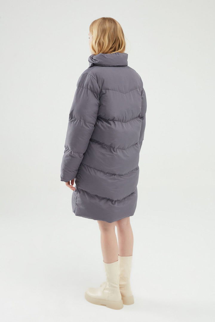 Double Breasted Down Jacket Gray