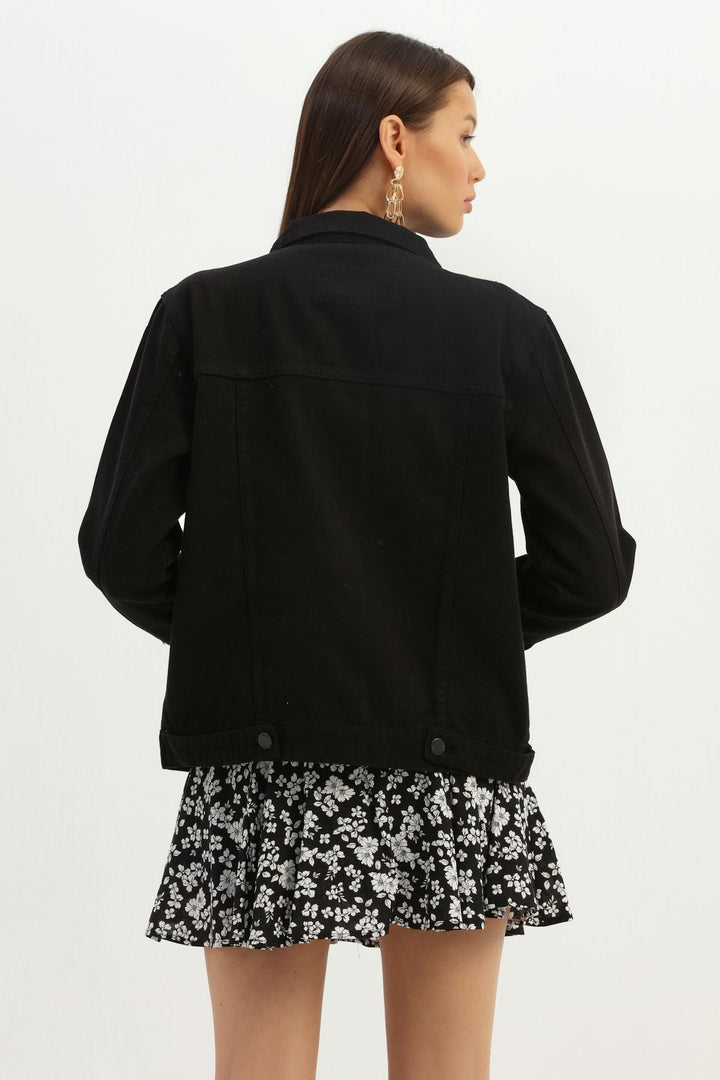 Gabardine Denim Jacket Black