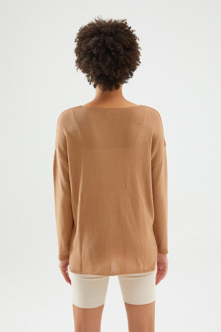 Pocket Detailed Knitwear Camel