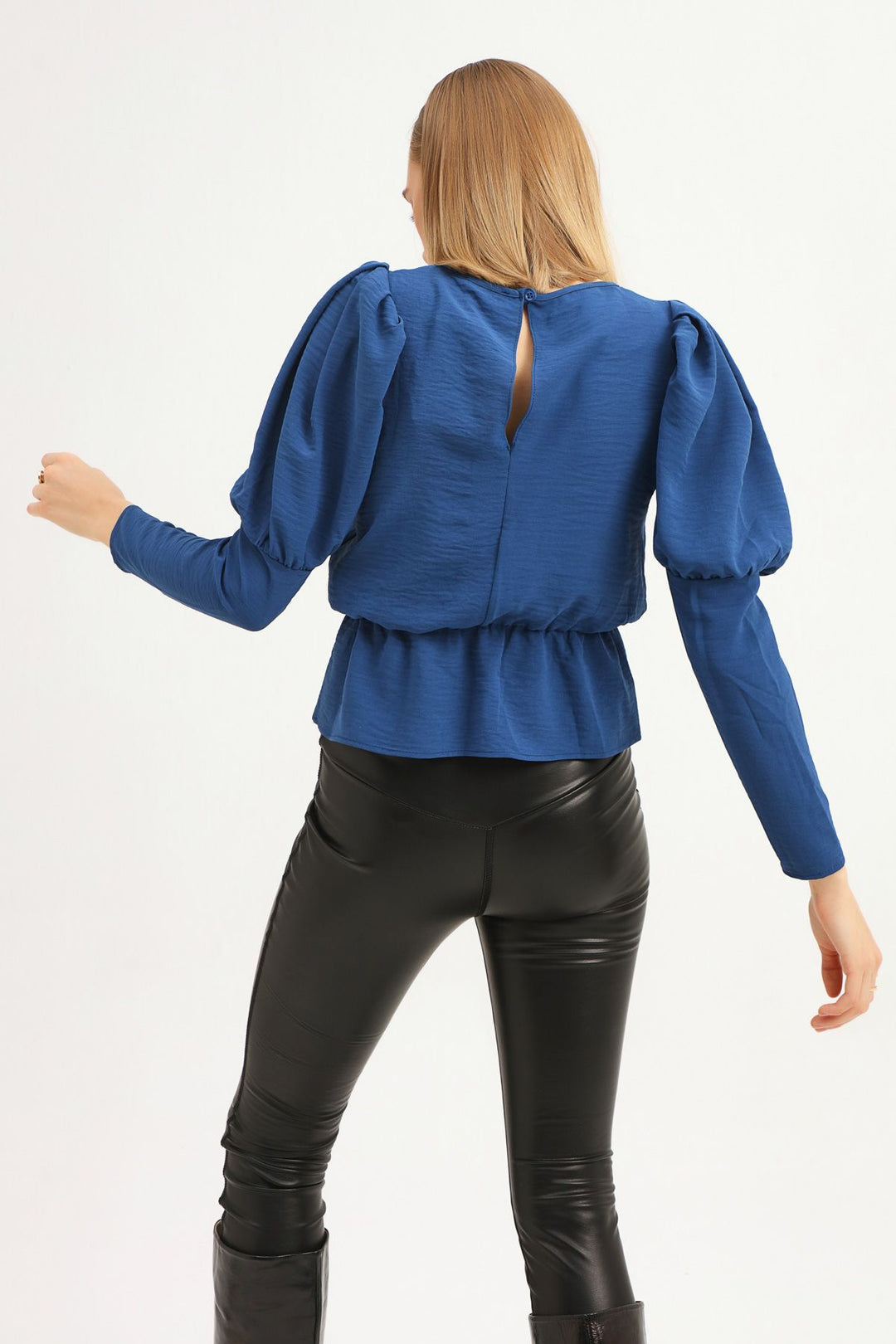 Balloon Sleeve Blouse Indigo