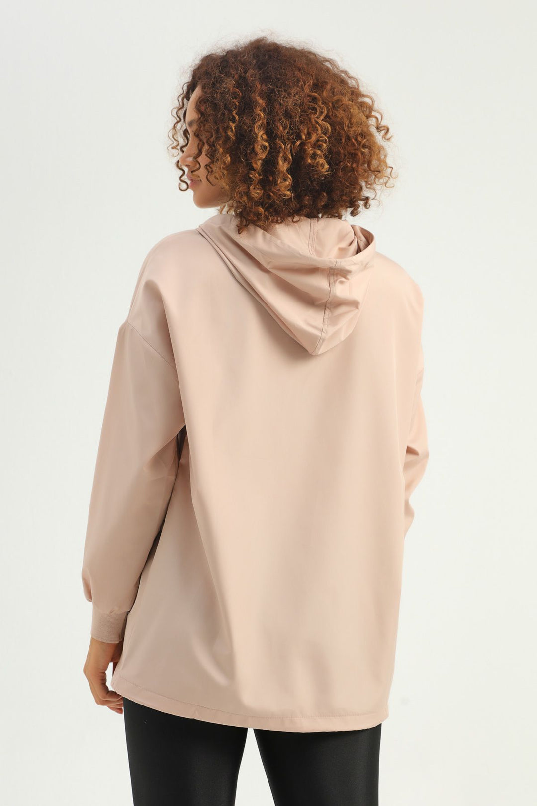 Hooded Pocket Raincoat Beige