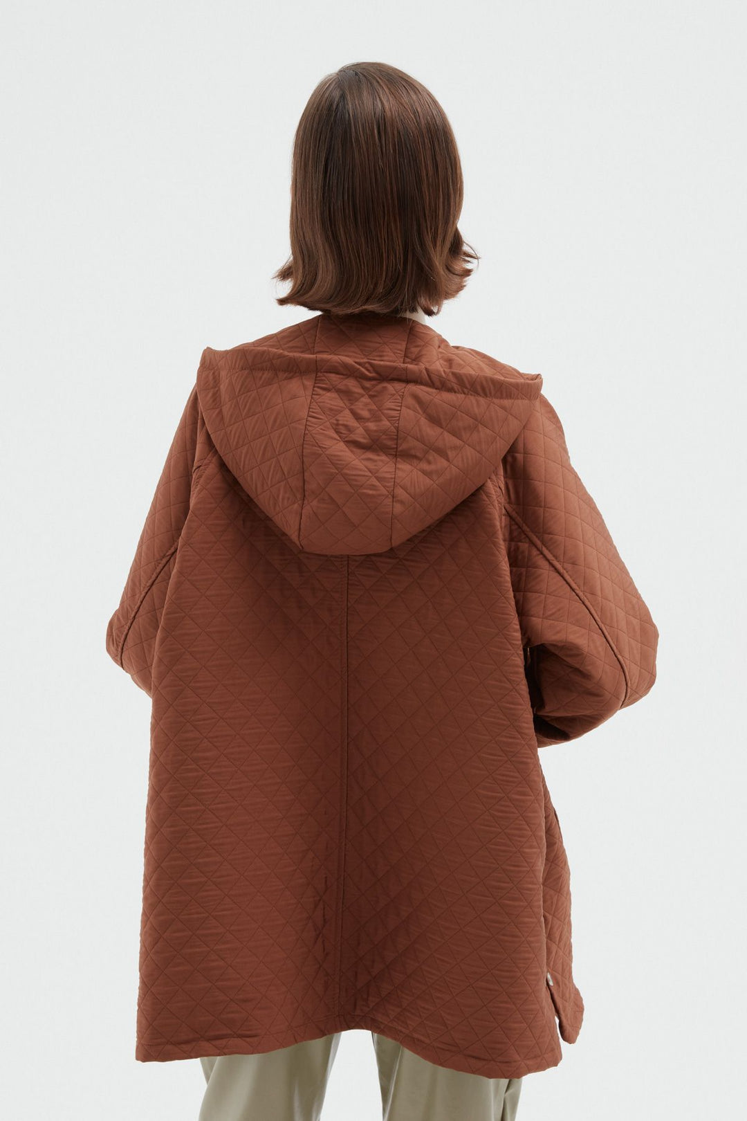 Oversize Quilted Coat Camel