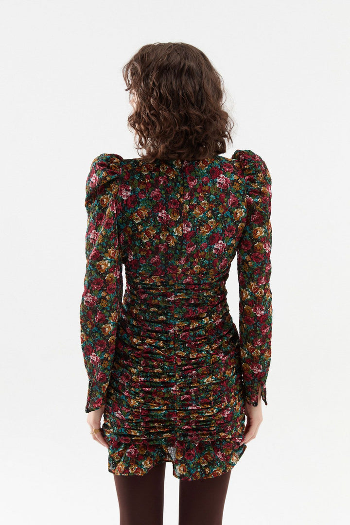 Frilled Gipe Mini Dress Green