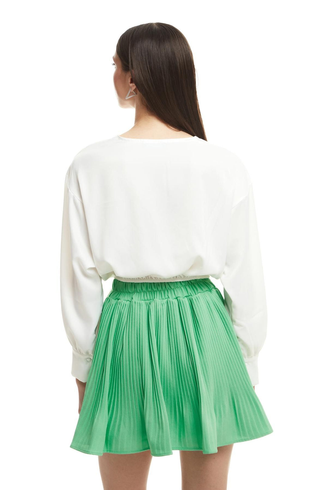 Double Breasted Satin Blouse Ecru