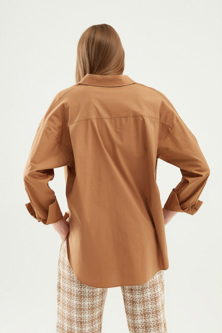 Oversize Basic Shirt Camel