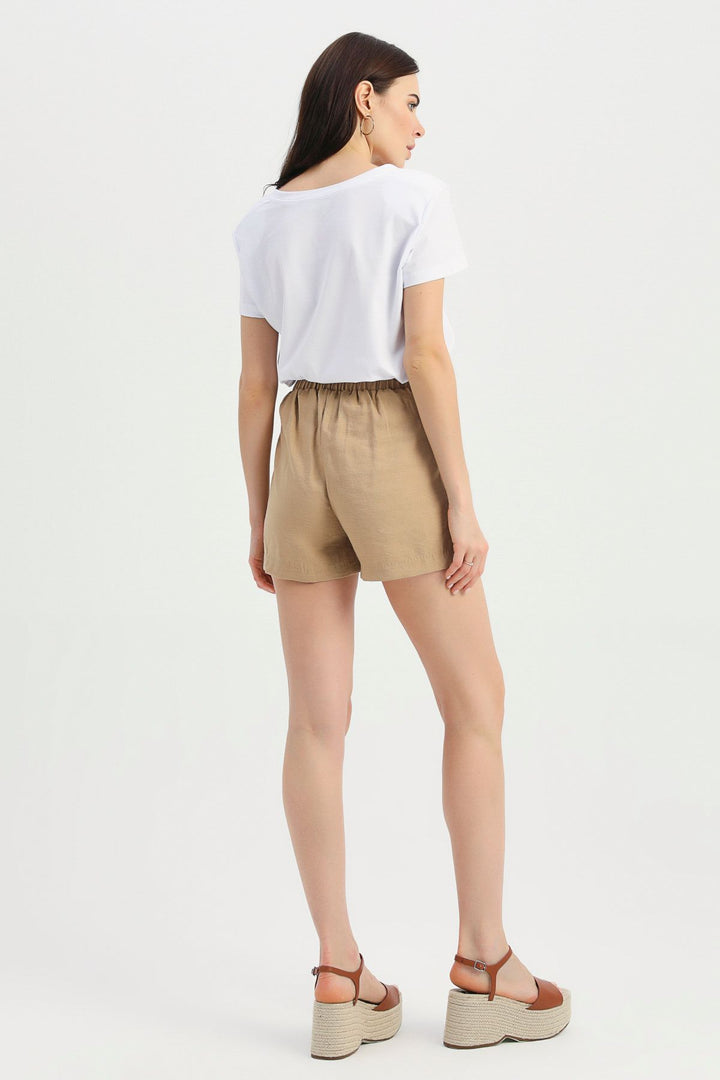 Belted Shorts Camel