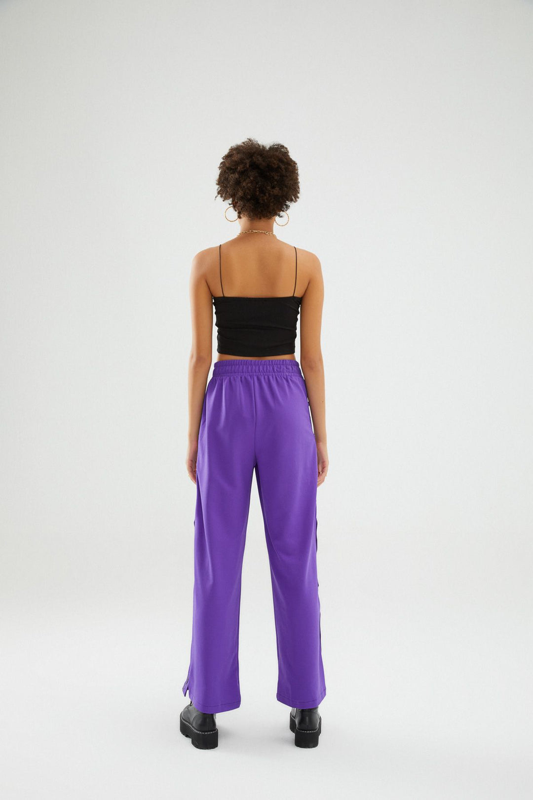 Side Snaps Trousers Purple