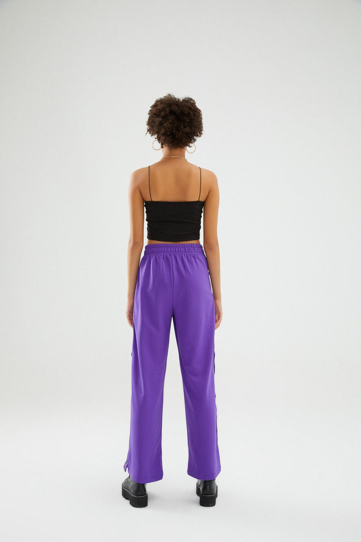 Side Snaps Trousers Purple