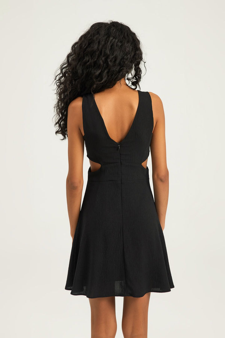 Cut Out Mini Dress Black