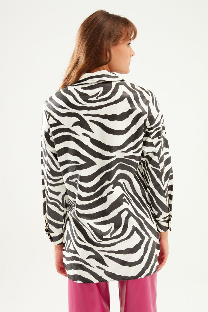Zebra Deri Gömlek Siyah