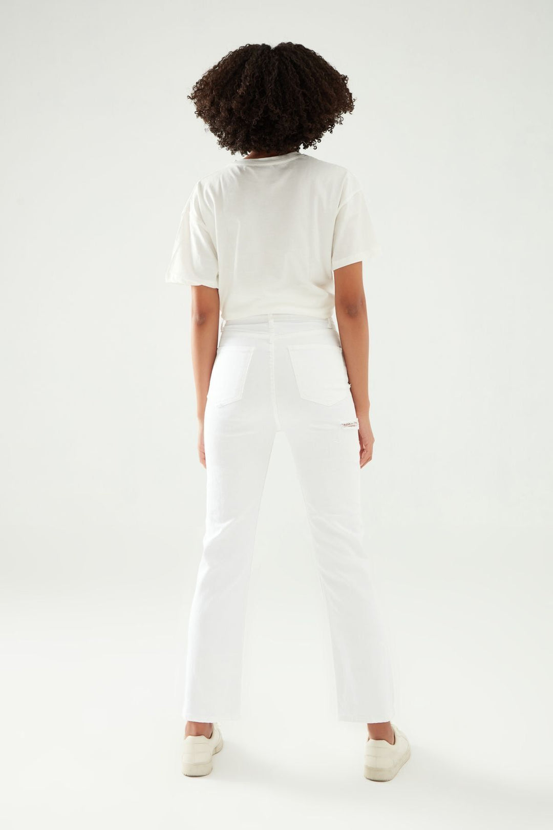 Ripped Detailed Jeans White