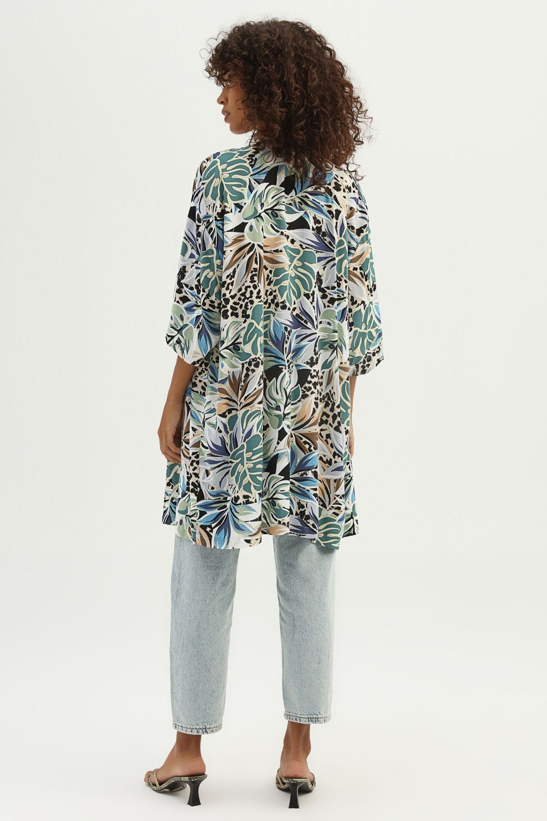 Patterned Kimono Khaki