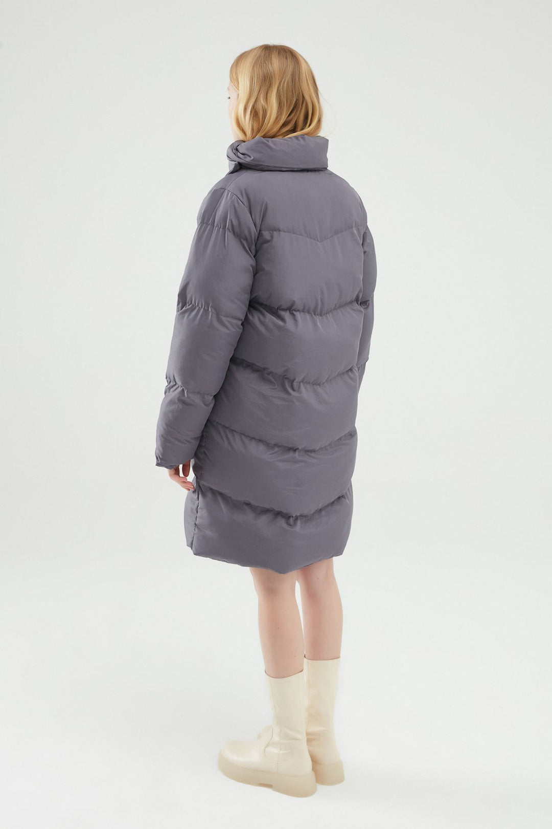 Double Breasted Down Jacket Gray