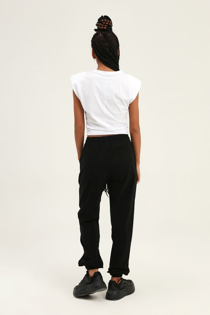 Jogger Beli Lastikli Pantolon Siyah