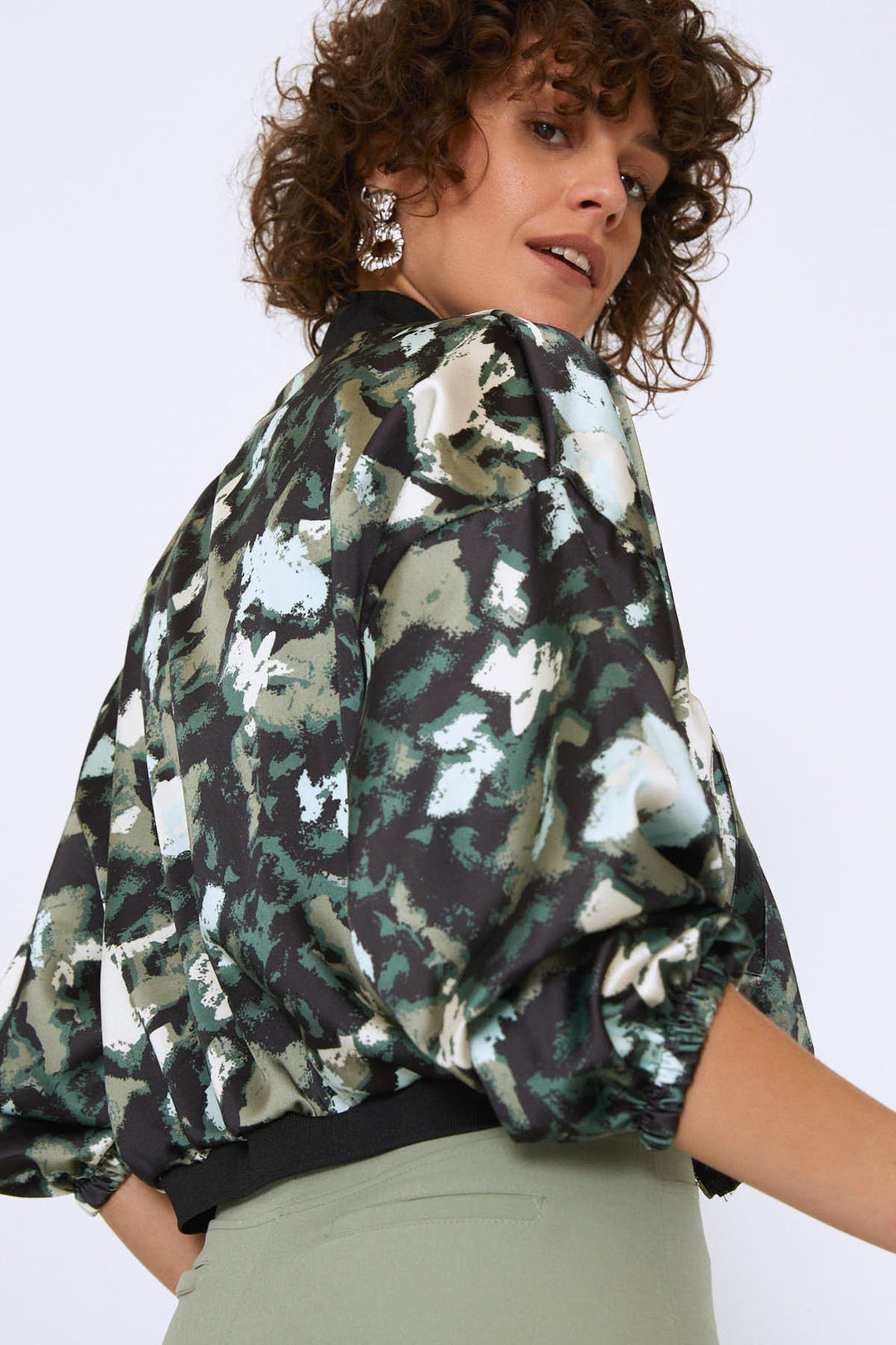 Pocket Bomber Jacket Khaki