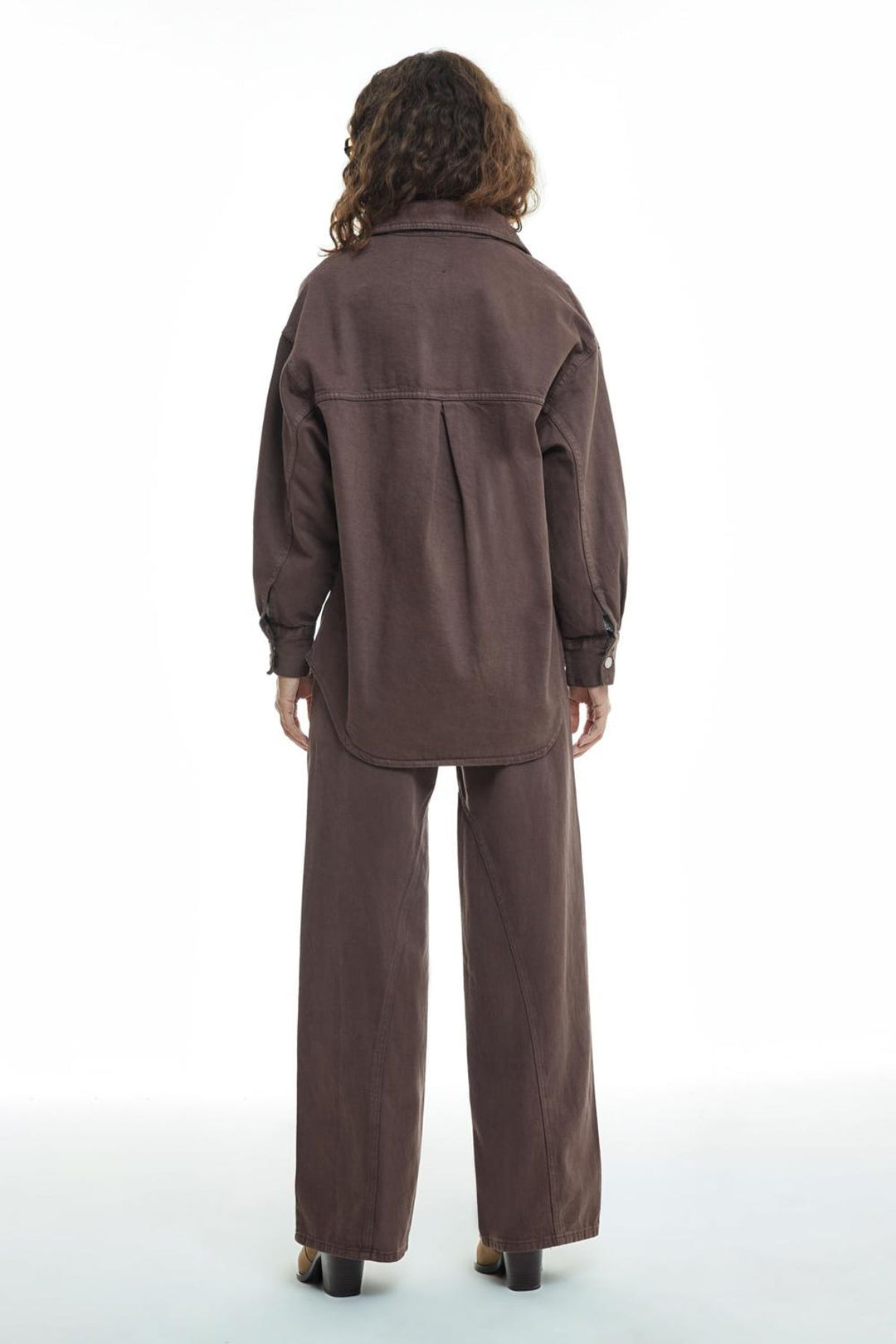 Pocket Detailed Denim Jacket Dark Brown