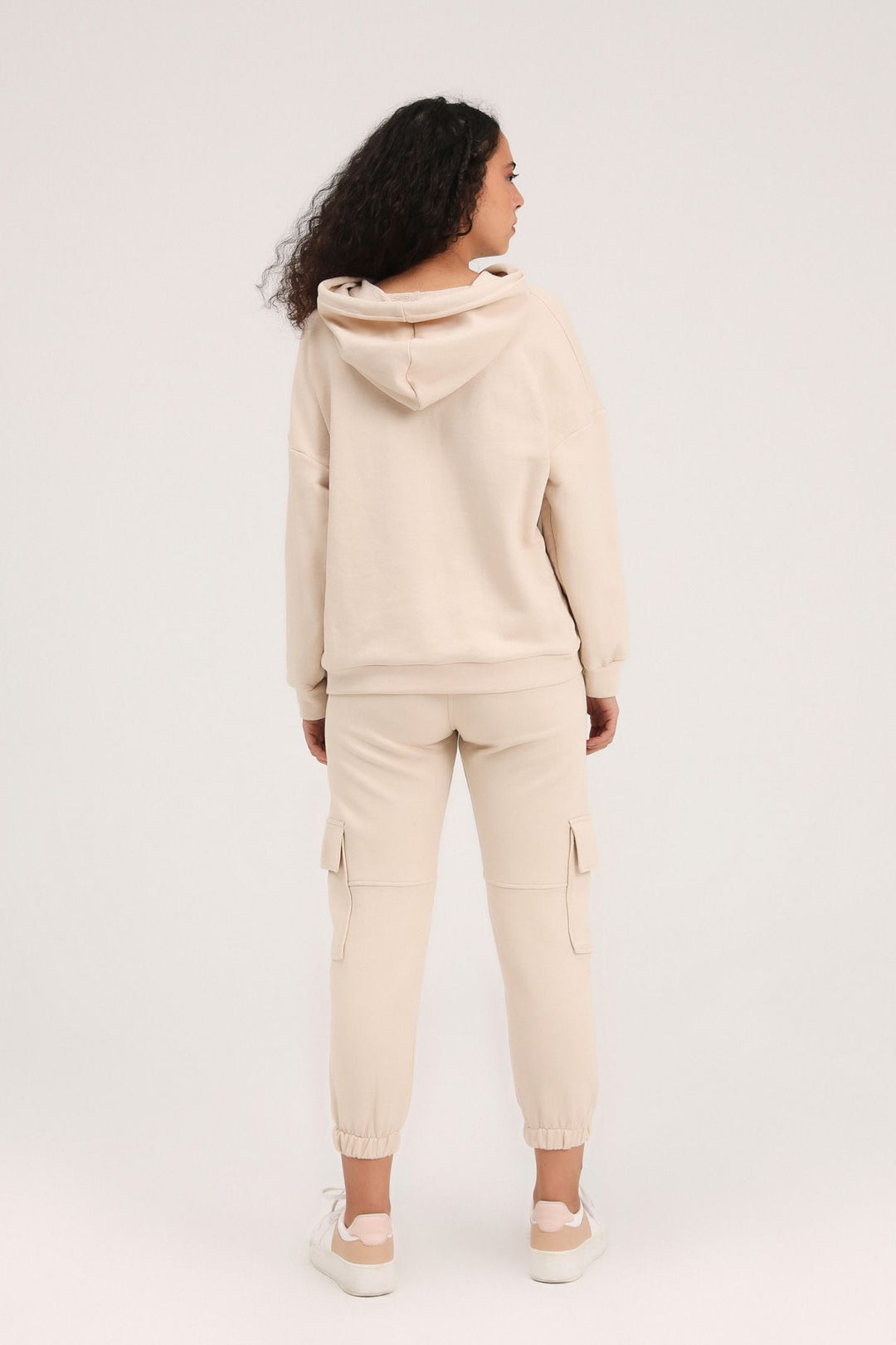 Hoodie Printed Sweatshirt Beige